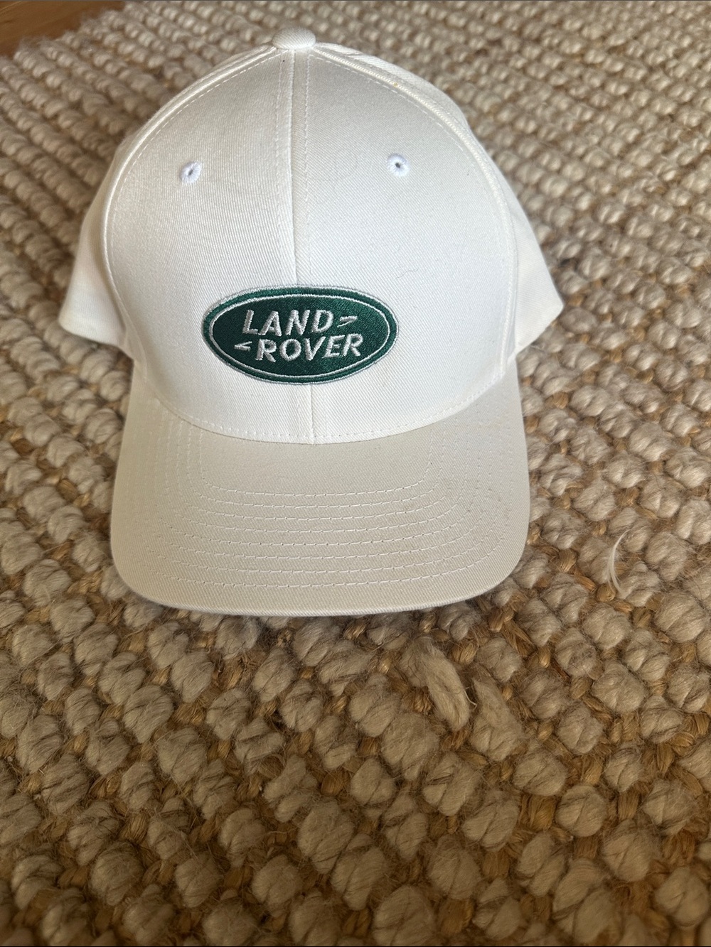 Land Rover White Baseball Cap with Green Logo